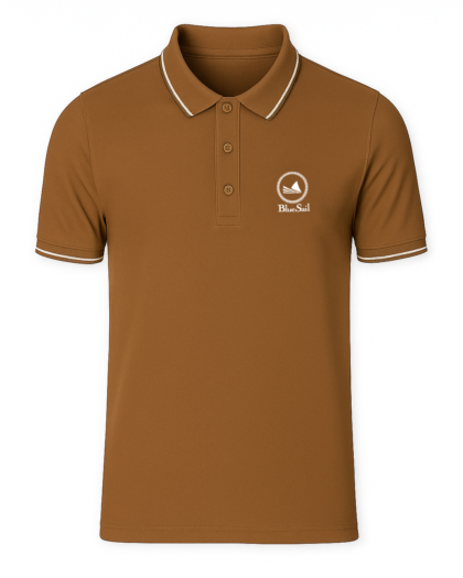 Blue Sail Men’s Classic Basic Polo Shirt - Caramel Brown
