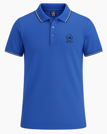 Blue Sail Men’s Classic Basic Polo Shirt - Deep Blue