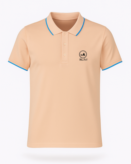 Blue Sail Men’s Classic Basic Polo Shirt - Peach