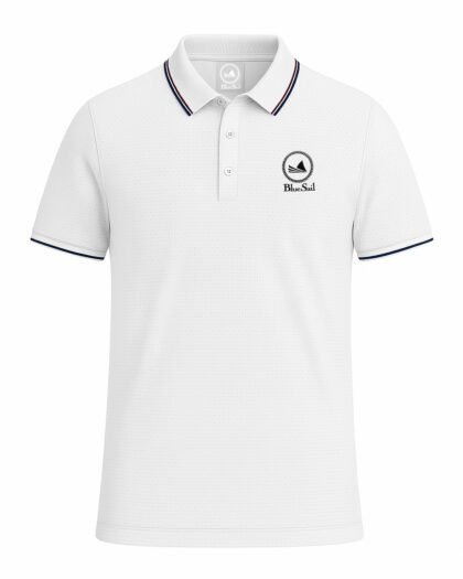 Blue Sail Men’s Classic Basic Polo Shirt - Classic White
